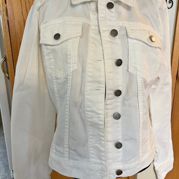 Kut from the Kloth  White Denim women’s large stretch jacket - Picture 2 of 12